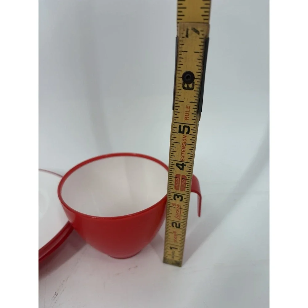 Vintage Ikea Red Cup and Plate Set by Johanna Jelnik Set Of 2